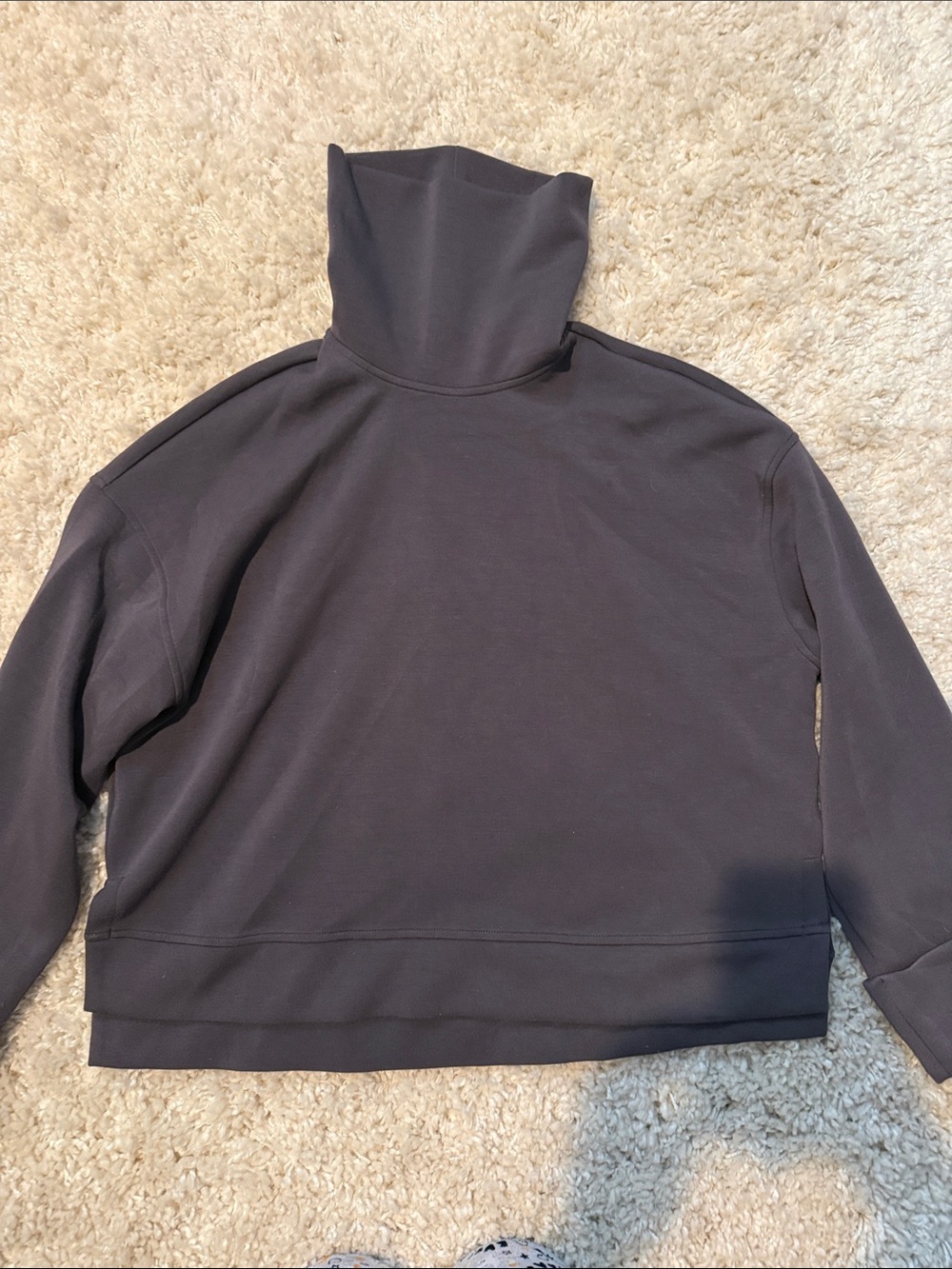 Never worn SPANX women’s Charcoal Turtleneck Pullover